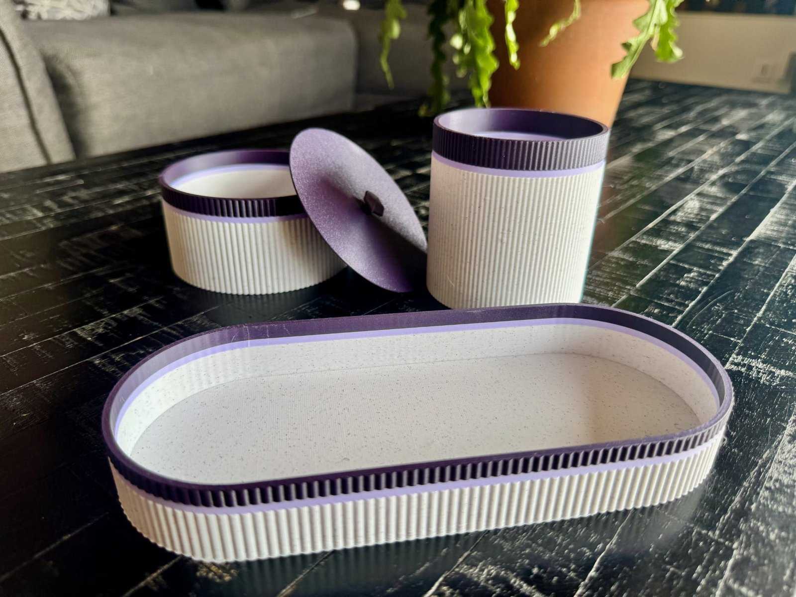 Notre set de bureau élégant et fonctionnel mauve
