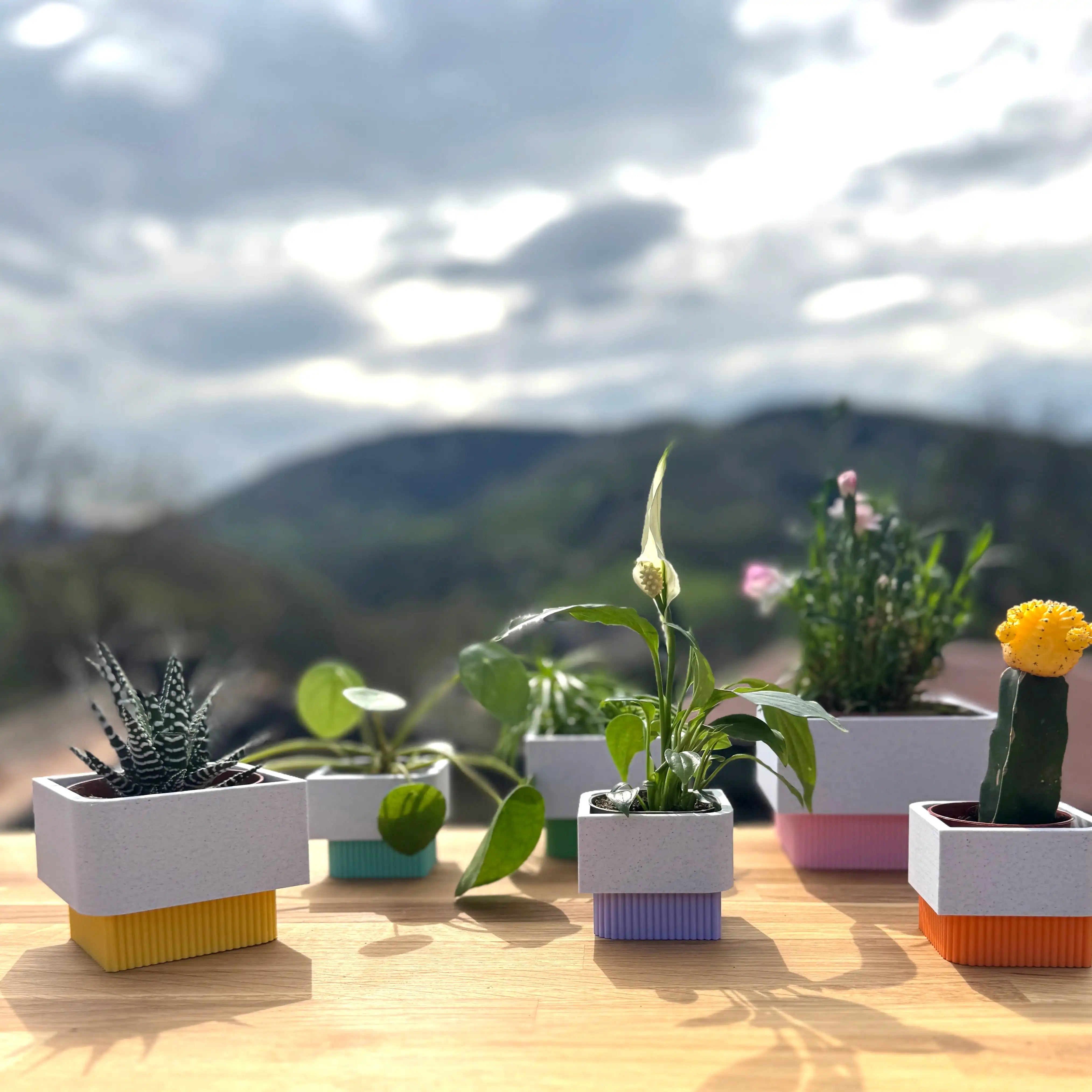 cache-pot aux couleurs vives de fabrication artisanale et made in France