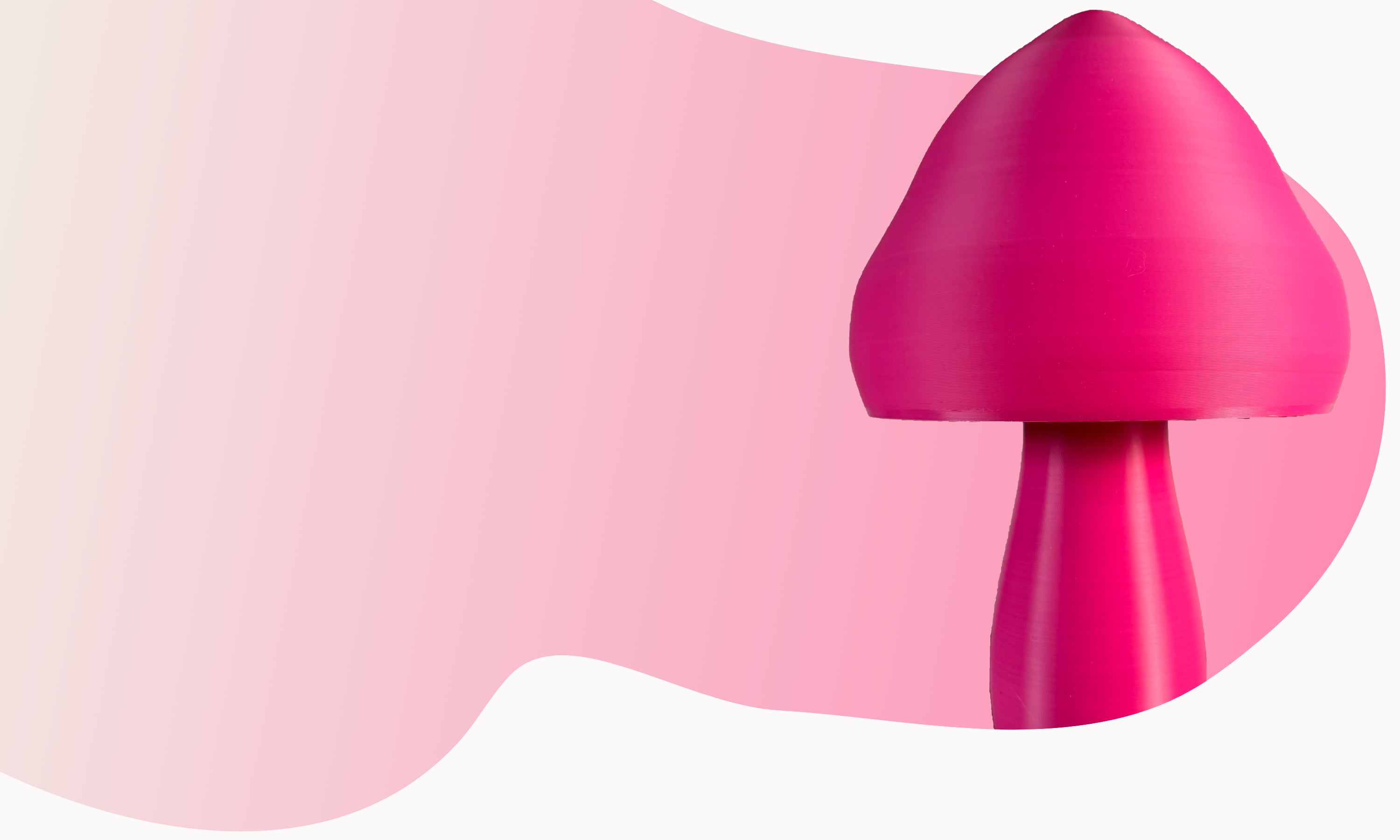 Lampe de décoration d'intérieur, design et eco-responsable en forme de champignon, coloris magenta