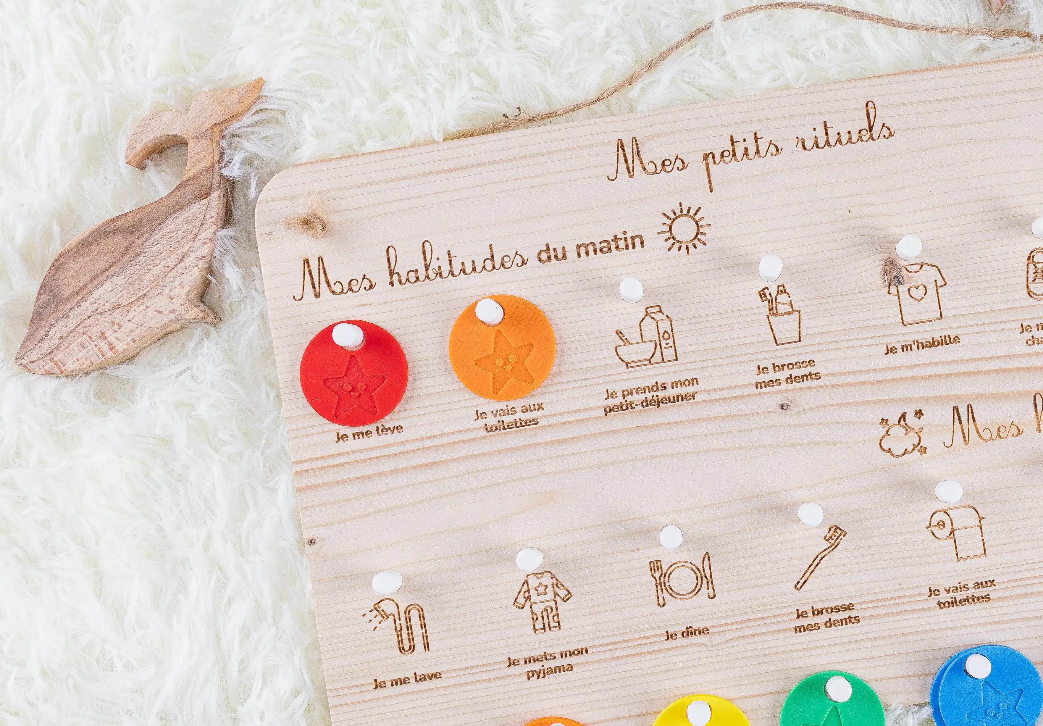 tableau de routine pour enfant éco-responsable de fabrication artisanal