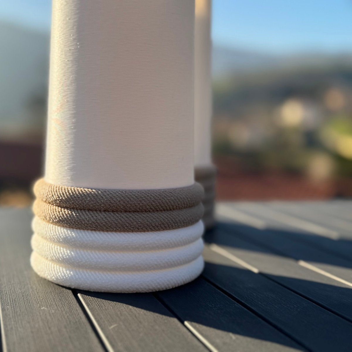 Vase corde pour fleurs séchées sans plastique, uniquement en amidon
