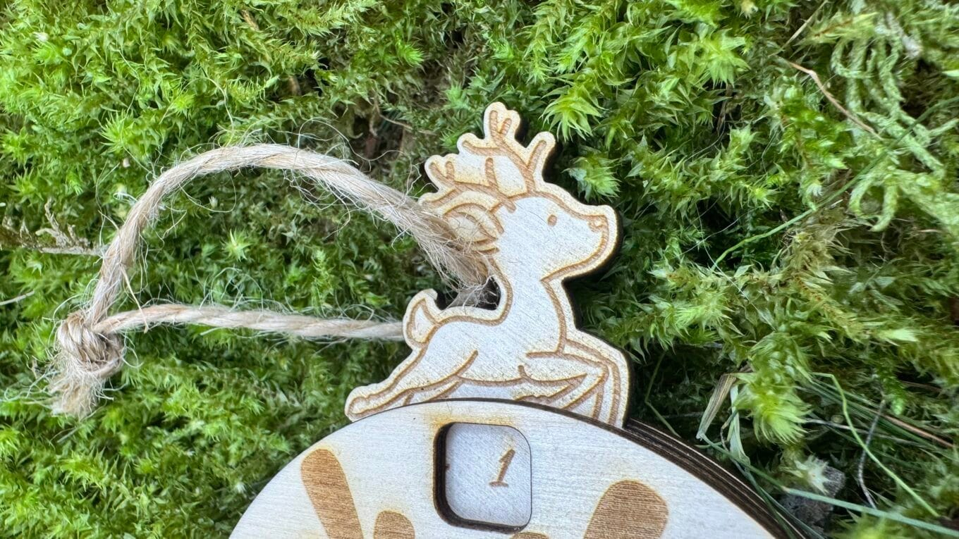 Our pretty wooden ball counts down with a little reindeer to move forward every day to count down the time until Christmas